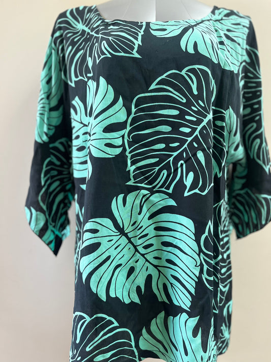 Short Shirts & Blouses | Leaf-patterned